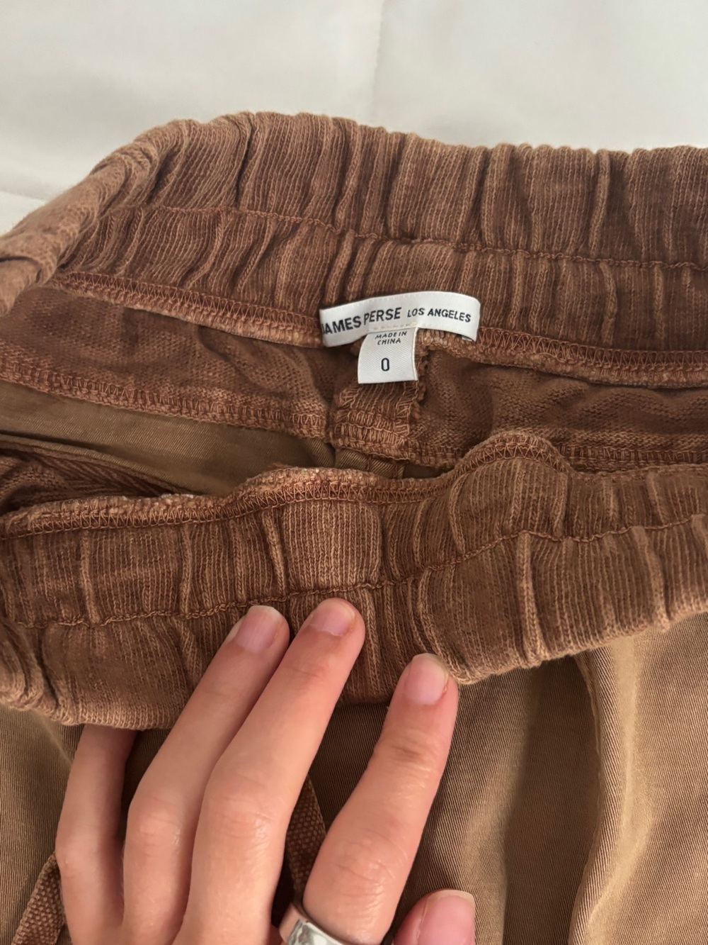 James Perse Kids Corduroy-Trim Drawstring Joggers - Brown
